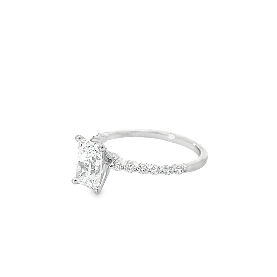 18K White Gold Lab-Grown Radiant Diamond Engagement Ring (1.30ct)