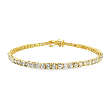 14kt Yellow Gold 7" Lab-Grown Round Diamond Tennis Bracelet (5.56ct)