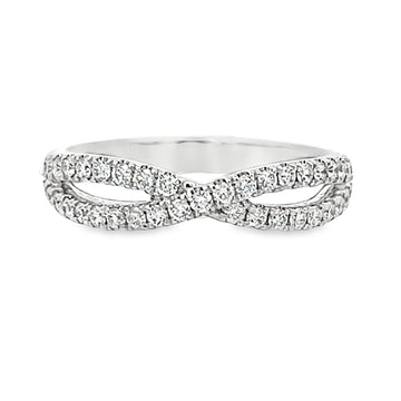 18kt White Gold Diamond Curved Ring (0.55ct)