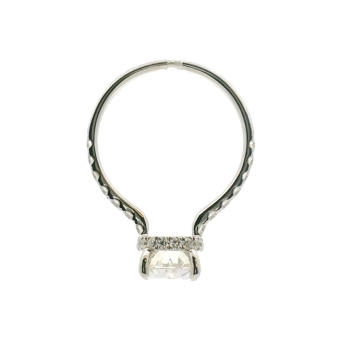 18kt White Gold Hidden Halo Natural Diamonds Semi-Mount Ring (0.58ct)