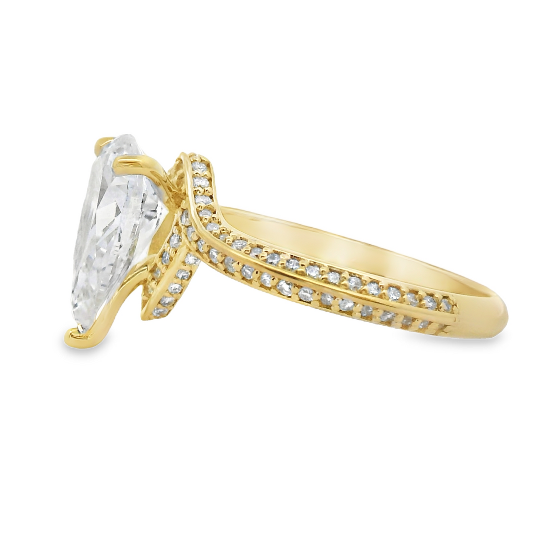 14kt Yellow Gold Lab-Grown Pear Diamond Engagement Ring (2.42ct)