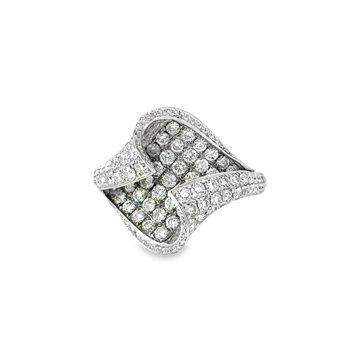 18kt White Gold Natural Diamond Free Form Ring (1.61ct)