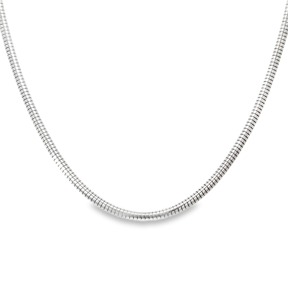 White Silver 18" 1.8mm Snake Chain (5.5g)