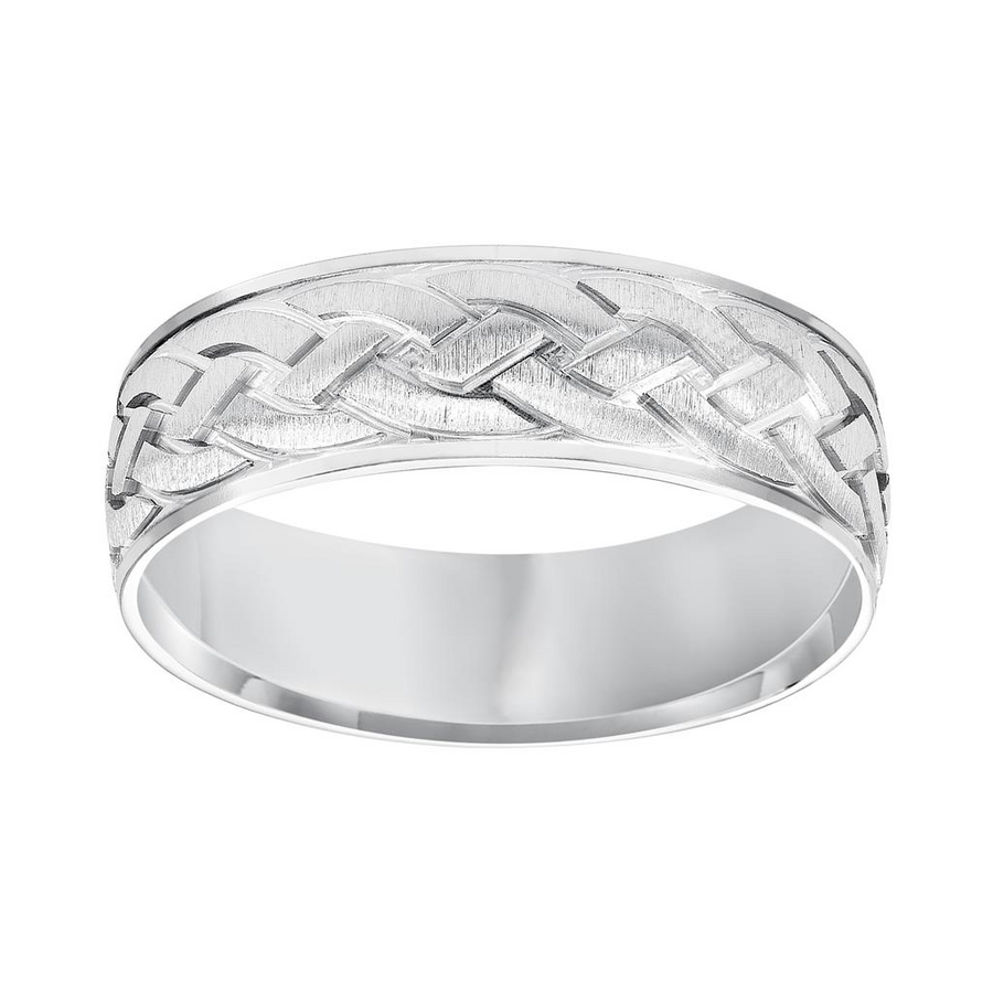 Goldman 14K White Gold Celtic 7mm Wedding Ring