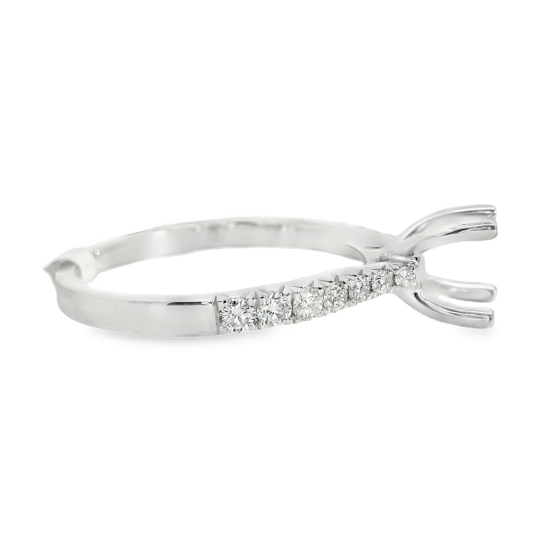 18kt White Gold Full-Cut Diamond Semi-Mount Ring (.27ct)