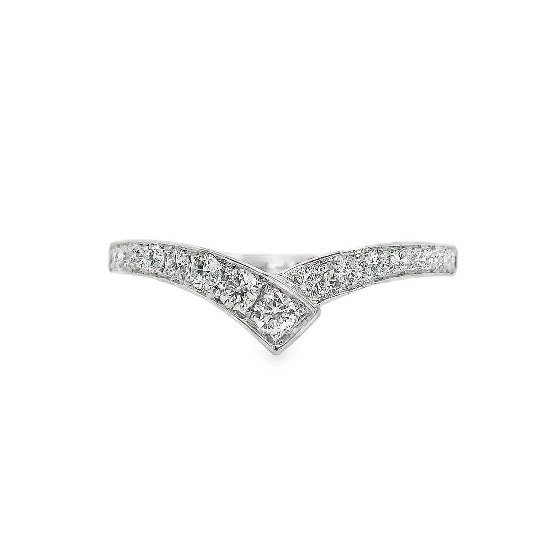 18kt White Gold Natural Round Diamonds Wedding Ring (.29ct)