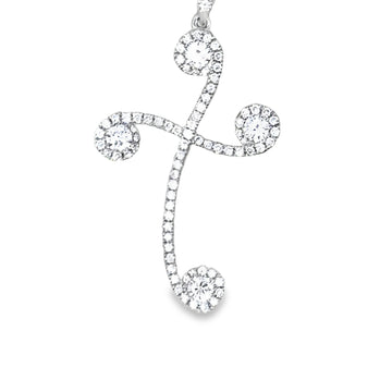 14kt White Gold Natural Diamond Cross Pendant (0.38ct)