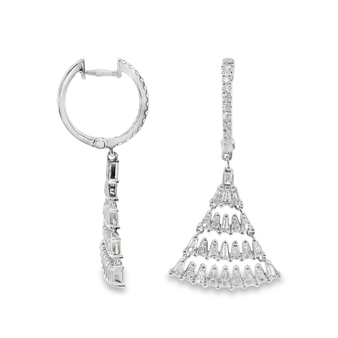 18kt White Gold Natural Diamonds Drop Earrings (1.66ct)