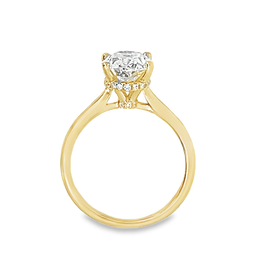 18kt Yellow Gold Lab-Grown Oval Diamond Engagement Ring (2.71ct)