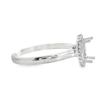 18kt White Gold Full-Cut Diamond Hidden Halo Semi-Mount Ring (.13ct)