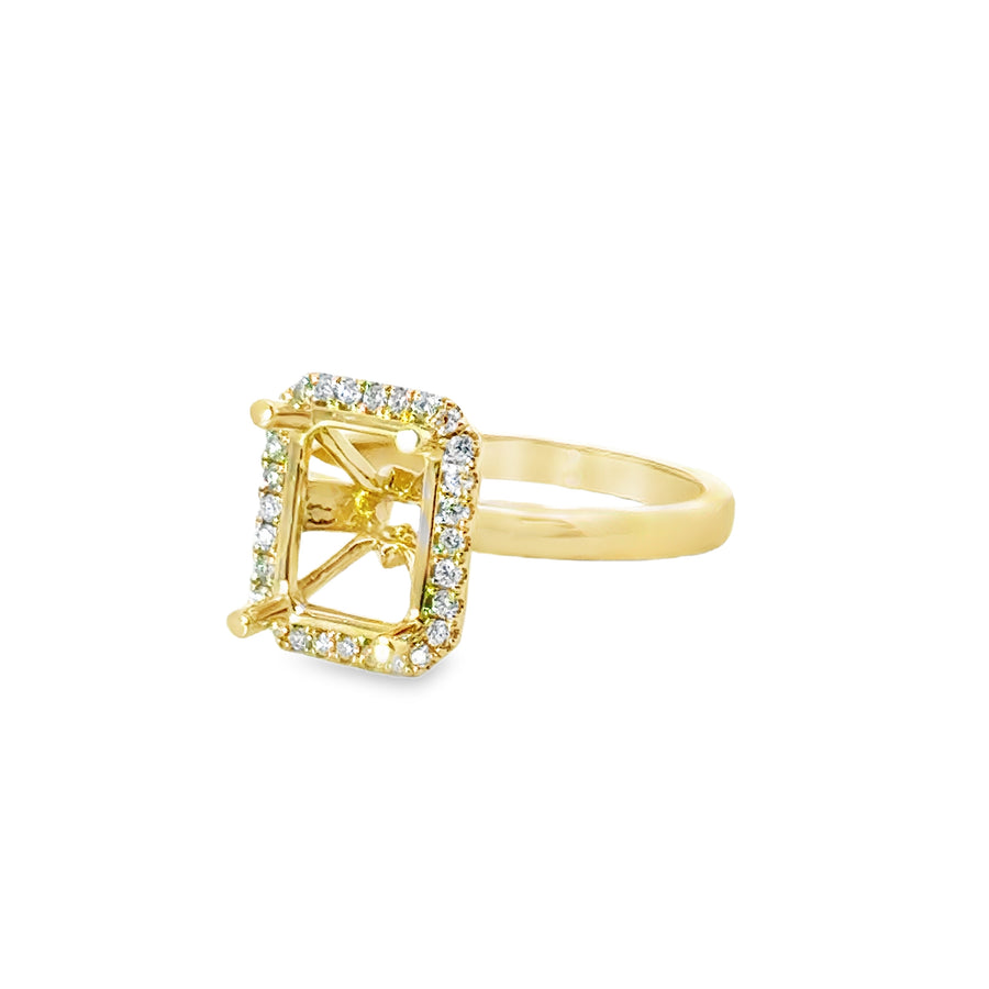 18kt Yellow Gold Natural Round Diamond Semi-Mount Ring (.16ct)