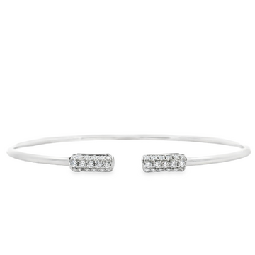 18kt White Gold Natural Round Diamond Bangle Bracelet (.33ct)