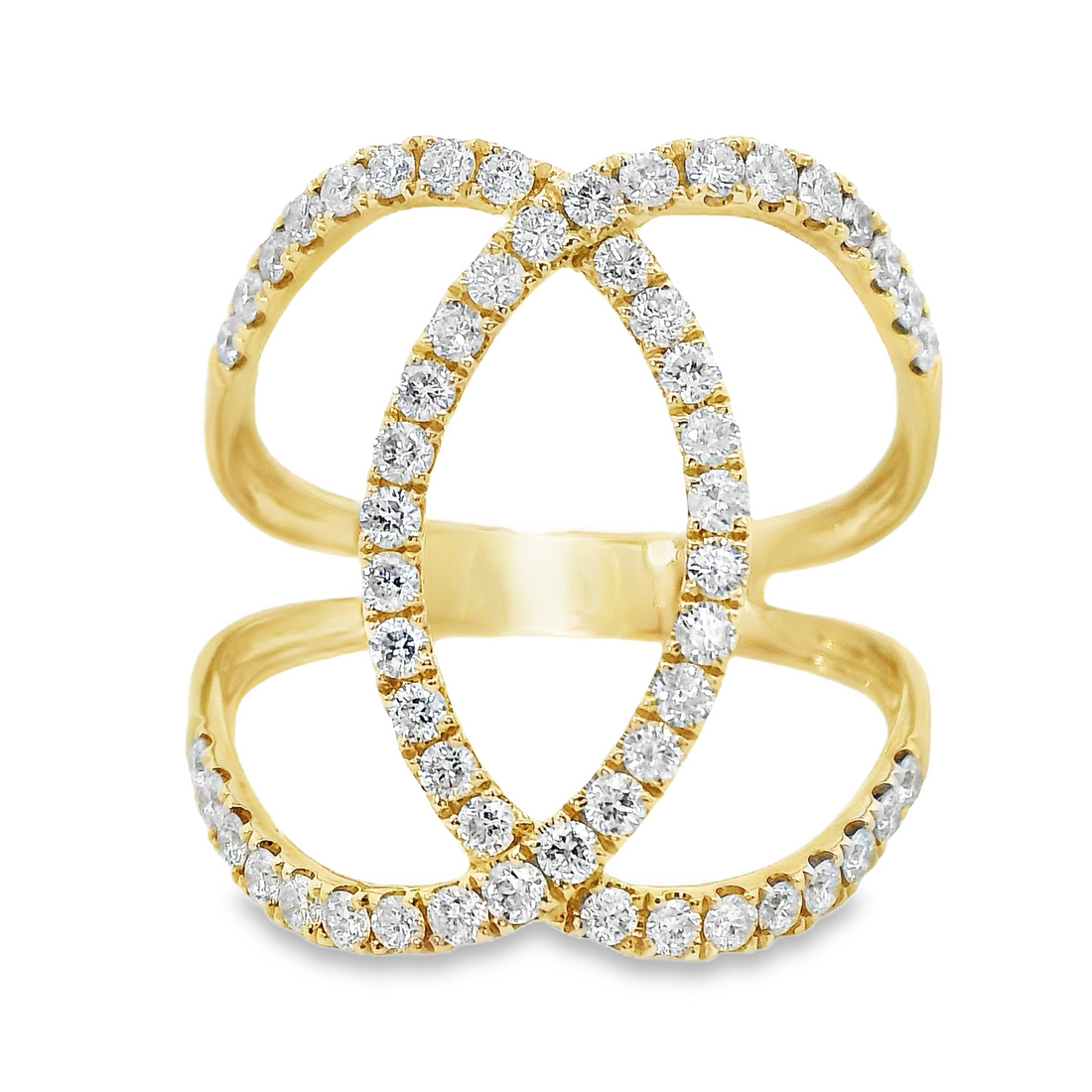 18kt Yellow Gold Natural Diamond Geometric Ring (0.72ct)
