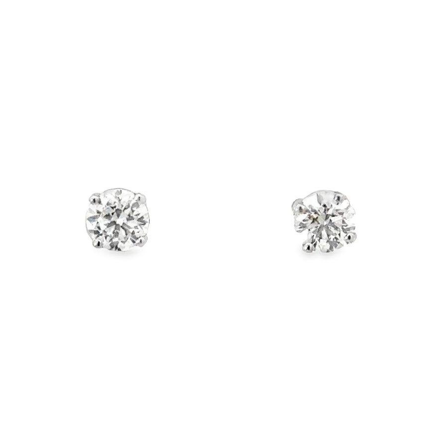 14kt White Gold Lab-Grown Round Diamond Studs (1.02ct)