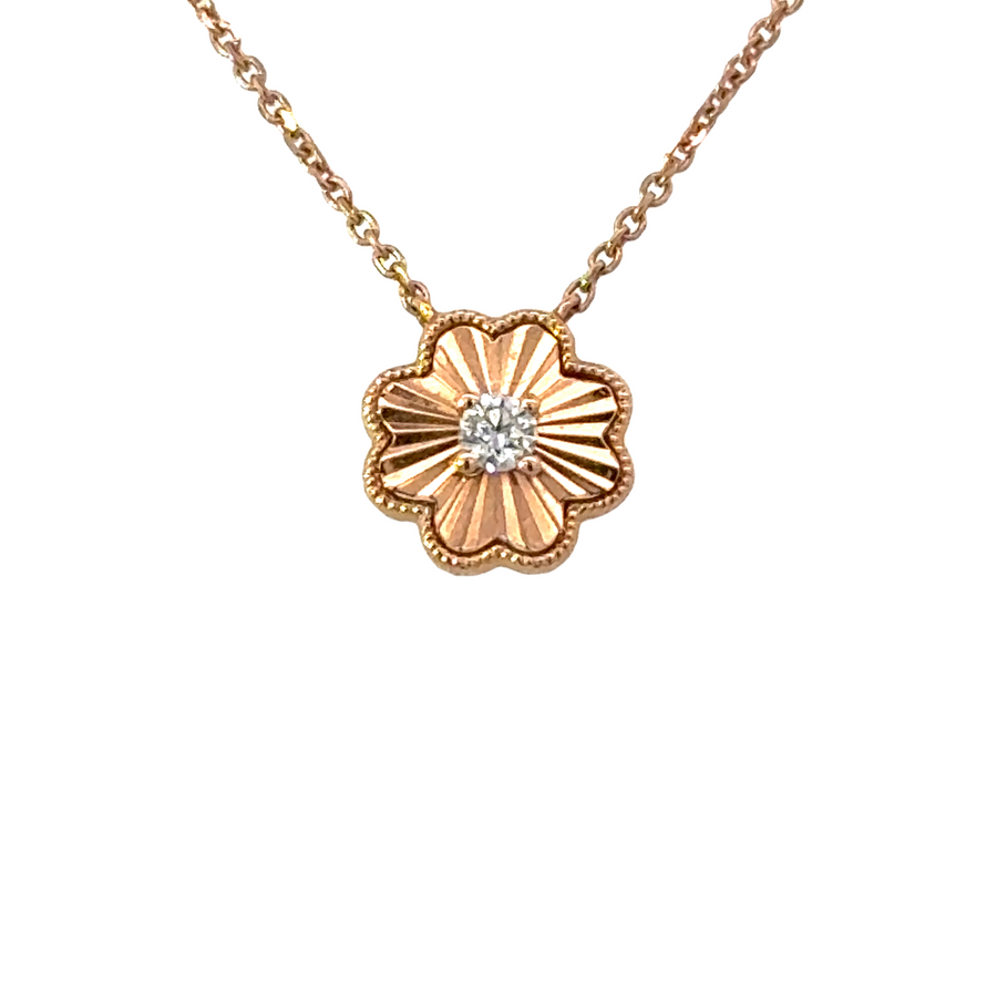 18kt Rosé Gold Natural Diamond Pendant (0.05ct)