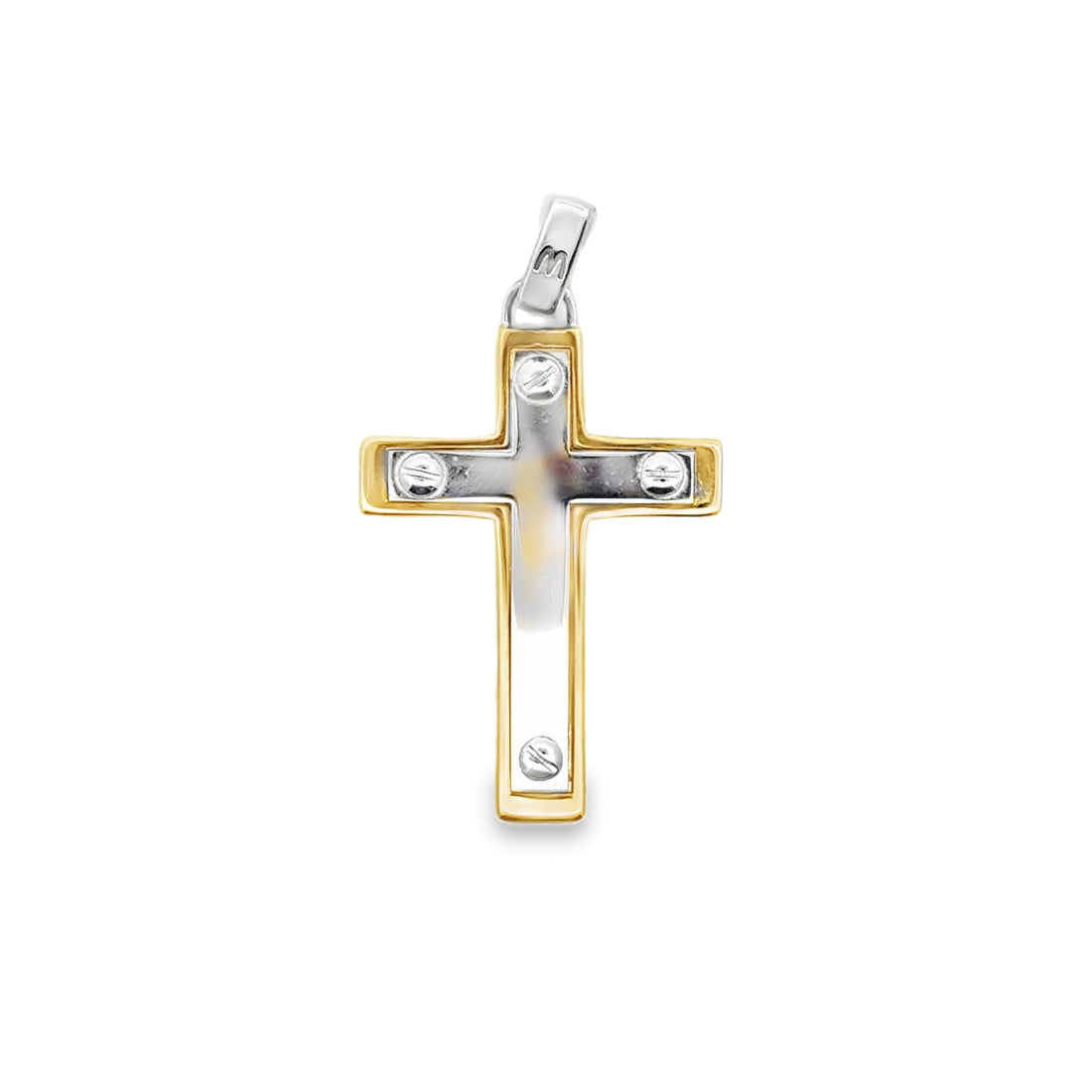 18kt Two-Tone Italian Made Cross Pendant (2.6g)
