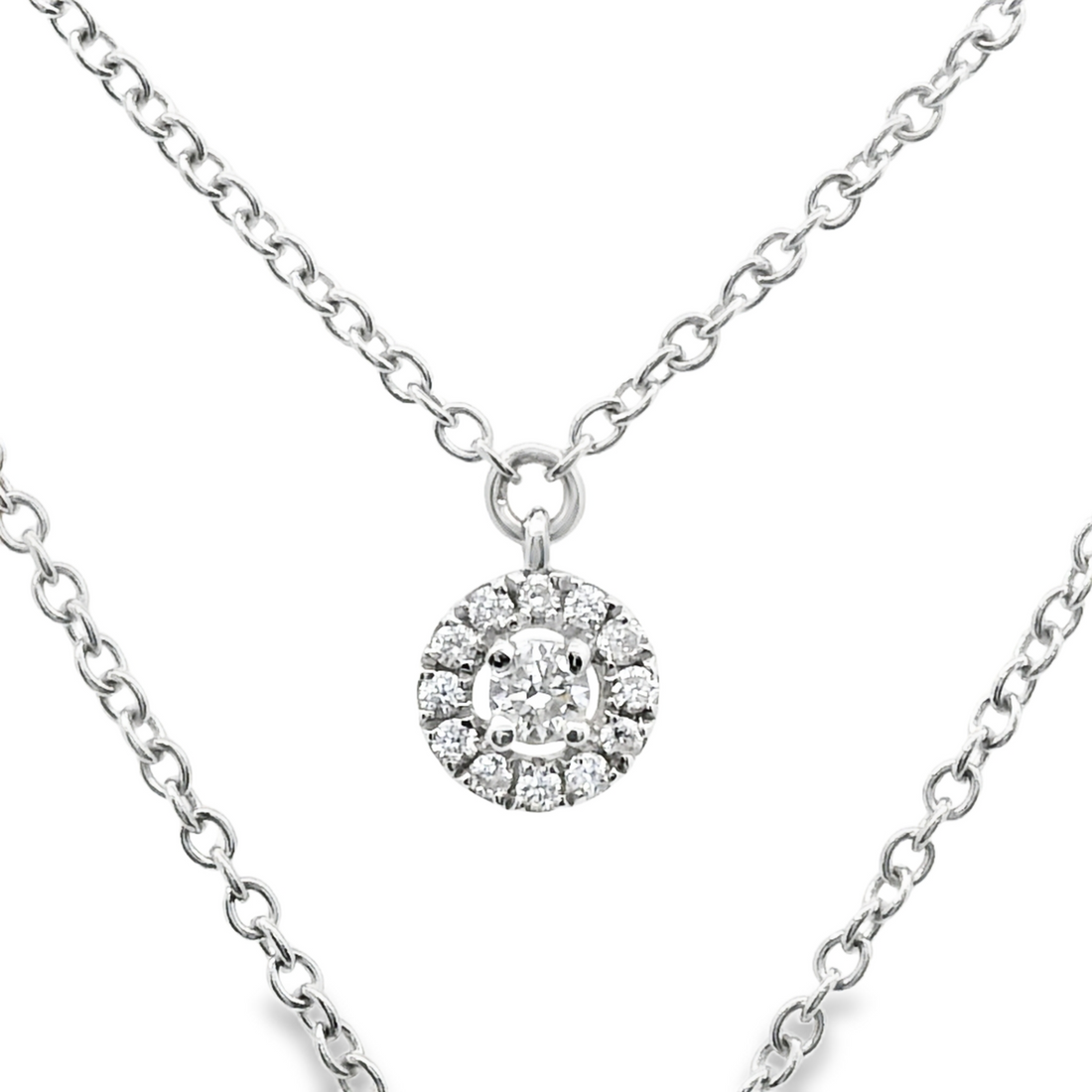 18kt White Gold Natural Diamond Necklace (0.2ct)