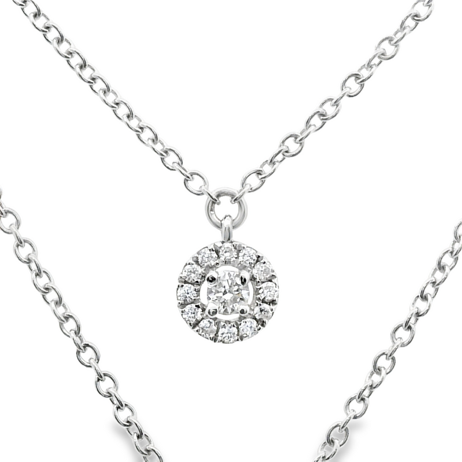 18kt White Gold Natural Diamond Necklace (0.2ct)