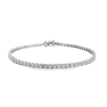 14kt White Gold 7" Lab-Grown Round Diamond Tennis Bracelet (4.00ct)