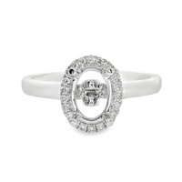 18kt White Gold Full-Cut Diamond Hidden Halo Semi-Mount Ring (.13ct)