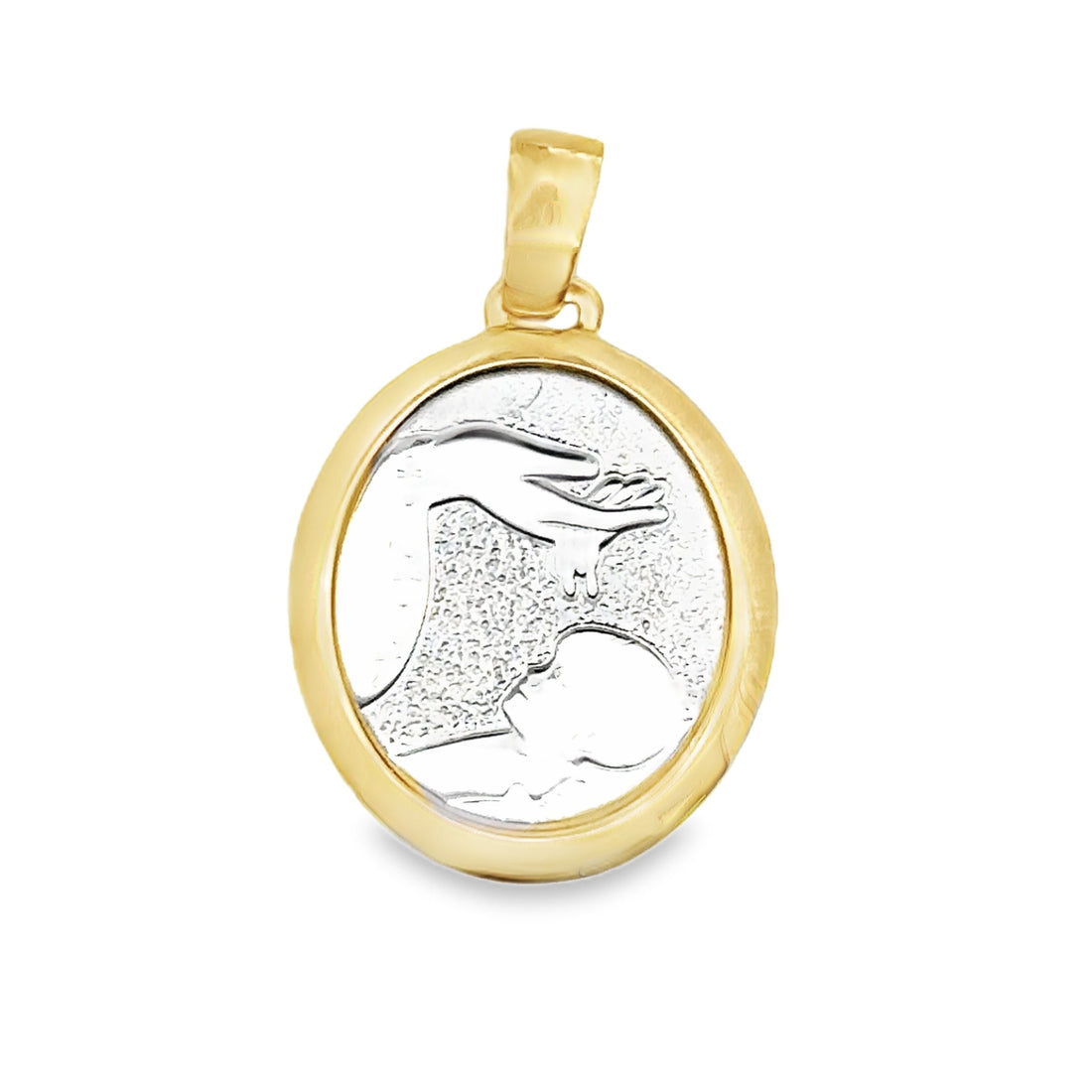 18kt Two-Tone Gold Italian Made Baptism Medal (2.4g)