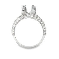 18kt White Gold Pave Natural Diamonds Semi-Mount Ring (0.73ct)