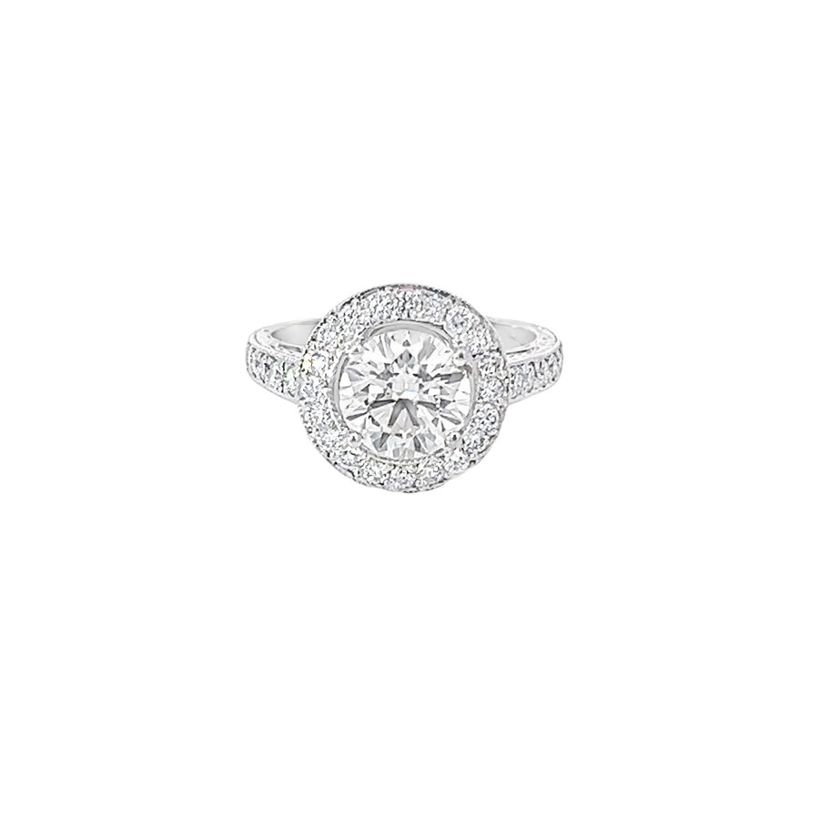 18K White Gold Lab-Grown Round Diamond Engagement Ring (1.58ct)