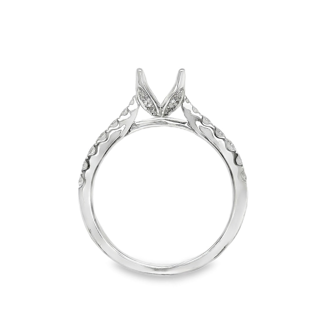 18kt White Gold Natural Round Diamond Semi-Mount Ring (.47ct)
