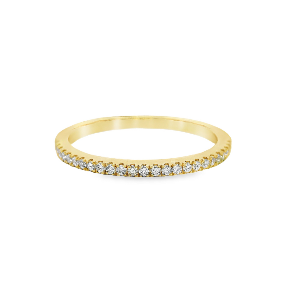 18kt Yellow Gold Natural Round Diamond Prong Set Wedding Ring (0.16ct)