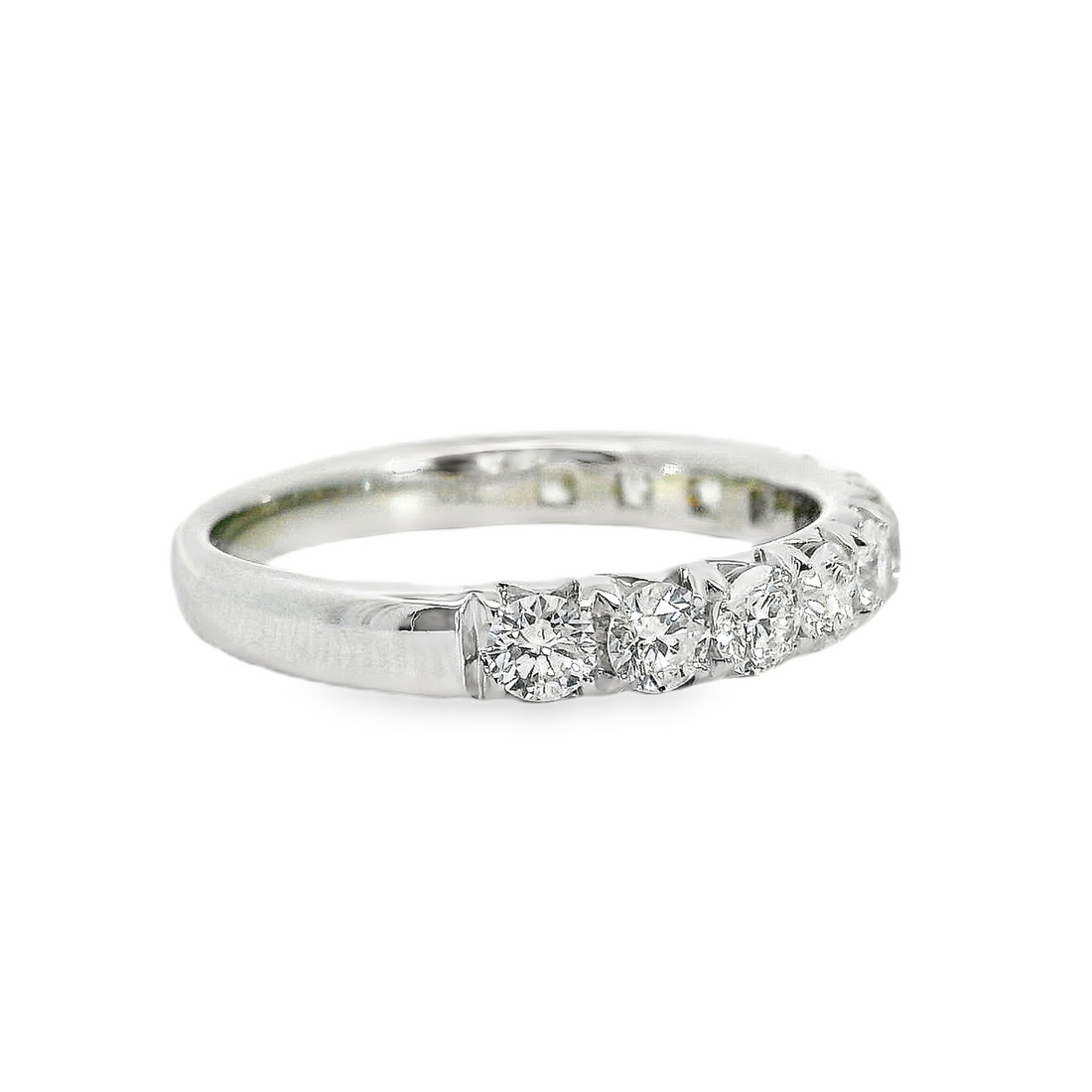 18kt White Gold Natural Round Diamond Wedding Ring (1.01ct)