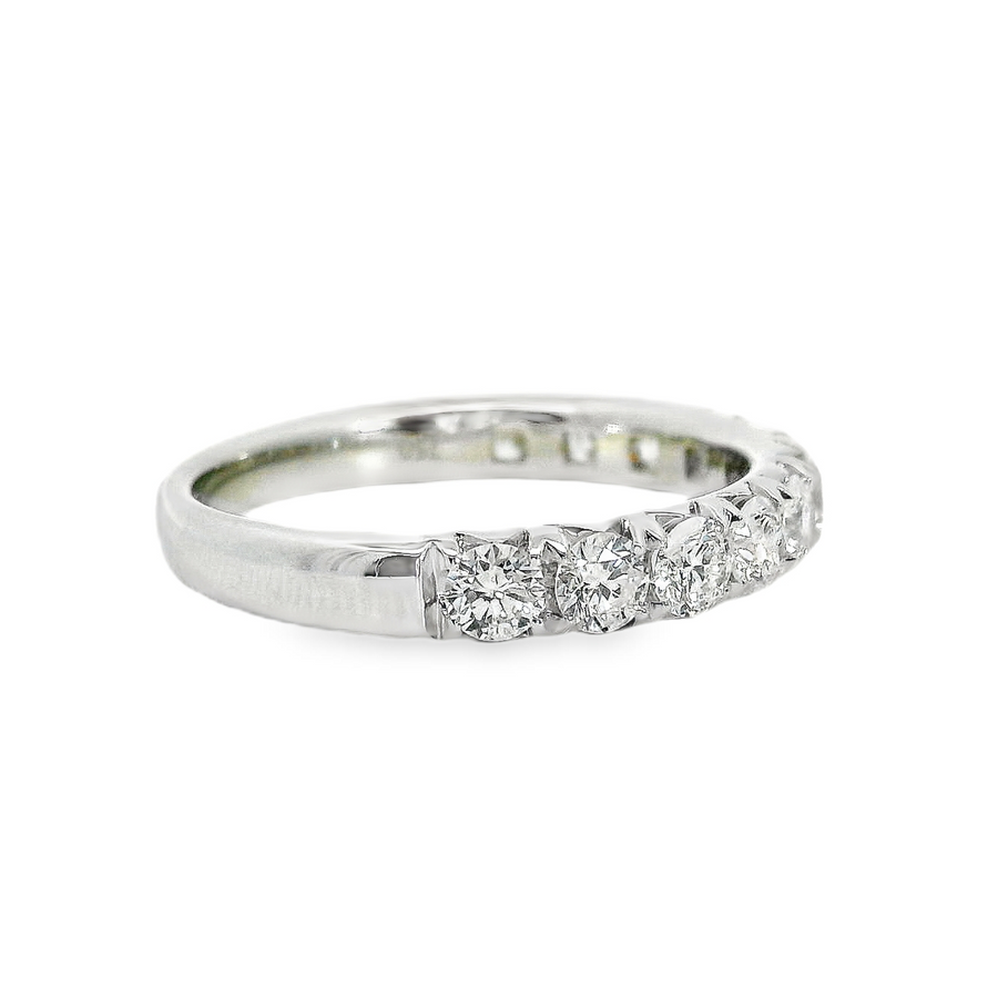 18kt White Gold Natural Round Diamond Wedding Ring (1.01ct)