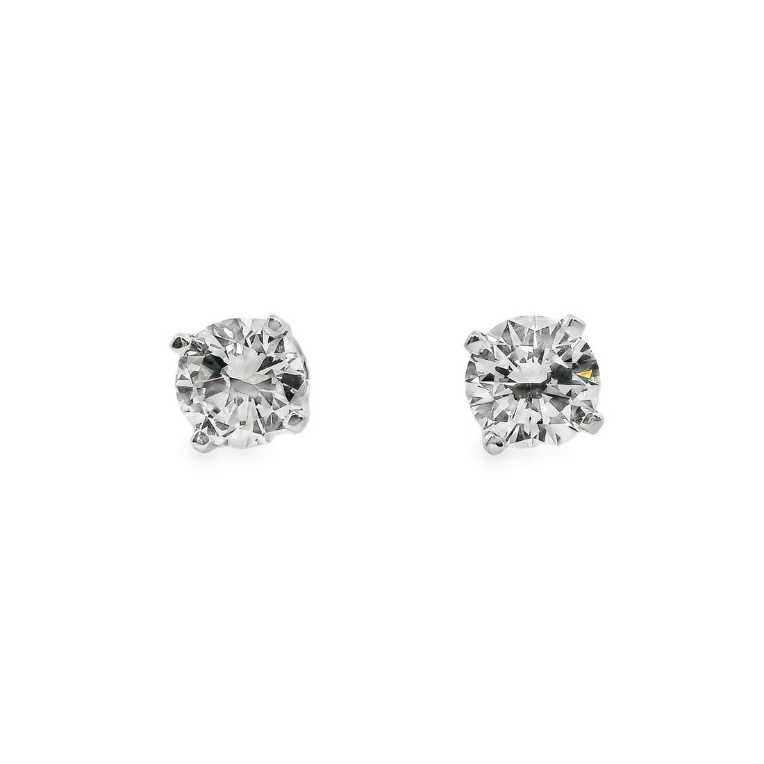 14kt White Gold Lab-Grown Round Diamond Stud Earrings (.83ct)