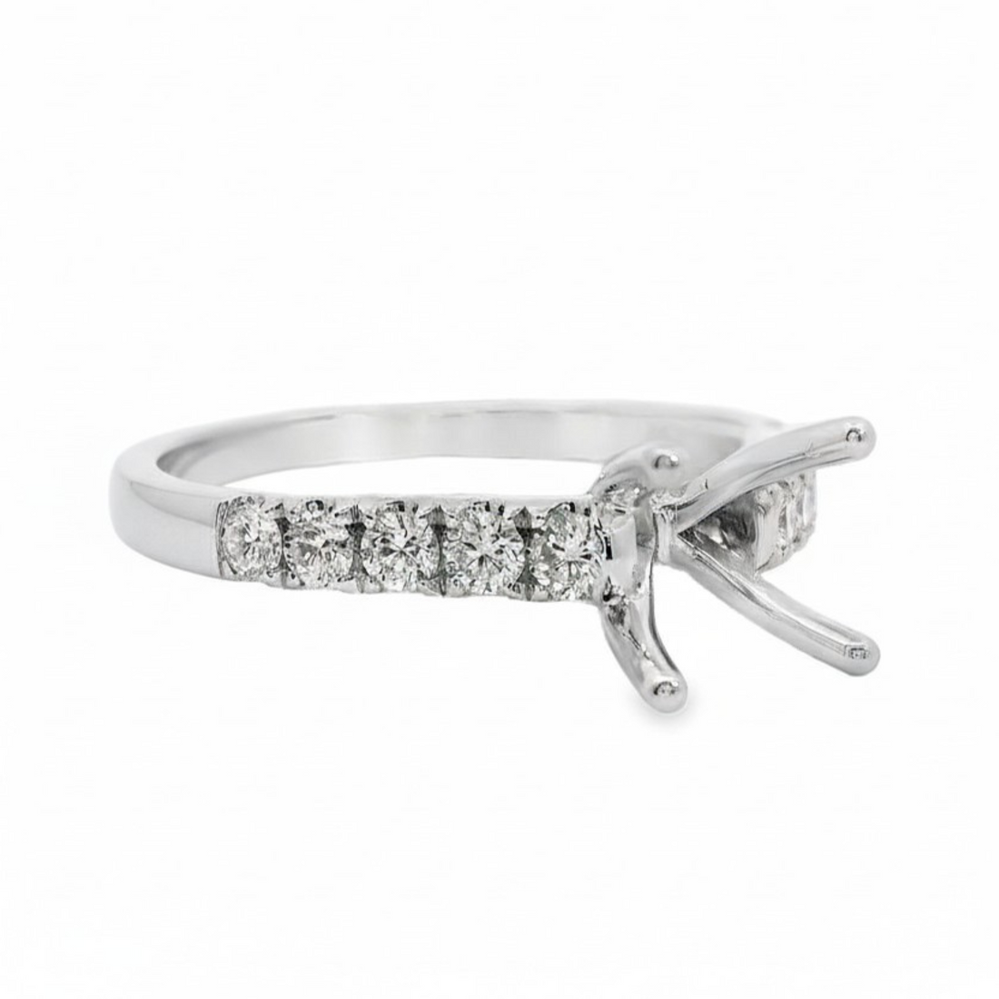 18kt White Gold Full-Cut Diamond Semi-Mount Ring (.47ct)