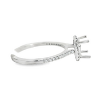 18kt White Gold Full-Cut Diamond Halo Semi-Mount Ring (.21ct)