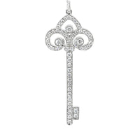 18kt White Gold Natural Diamond Key Pendant (0.6ct)