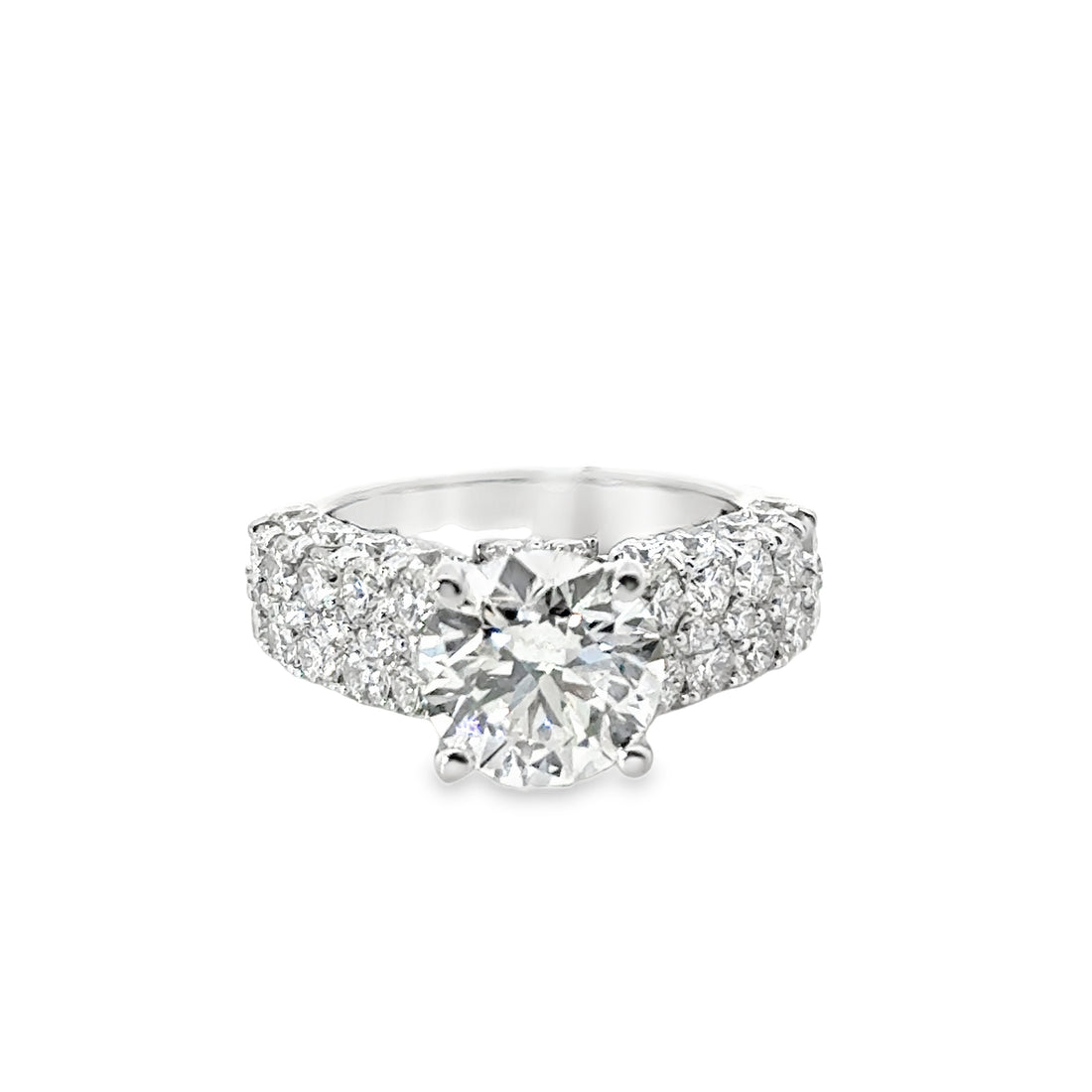 18kt White Gold Lab-Grown Round Diamond Engagement Ring (6.04ct)