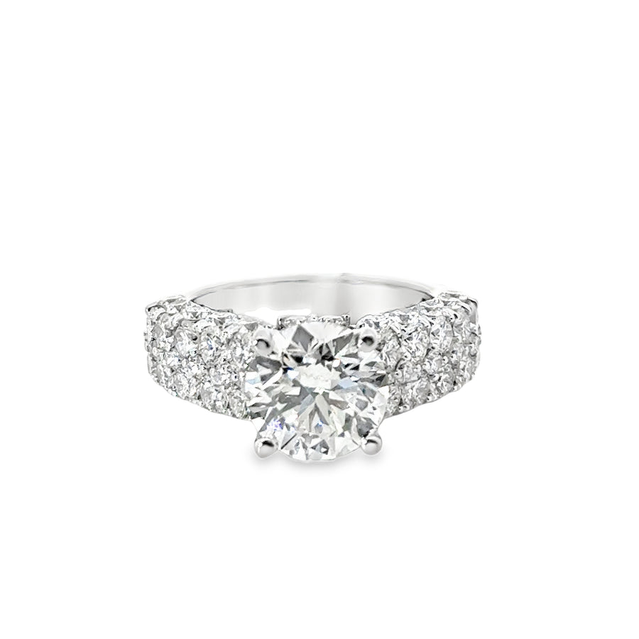 18kt White Gold Lab-Grown Round Diamond Engagement Ring (6.04ct)