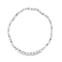 14kt White Gold 7" Lab-Grown Marquise and Round Brilliant Diamond Tennis Bracelet (6.2ct)