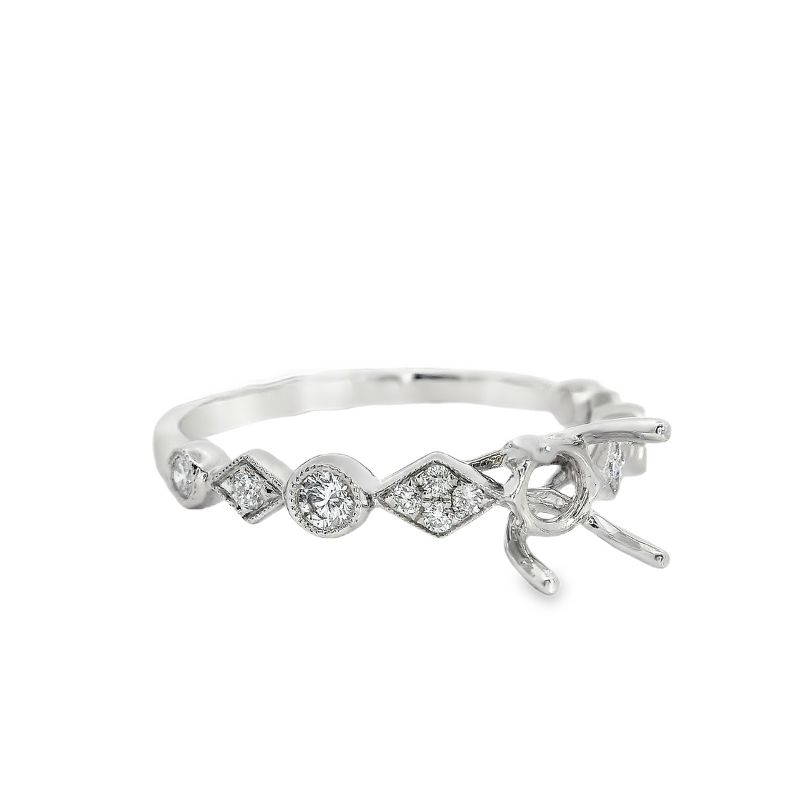 18kt White Gold Round Diamond Semi-Mount Ring (.21ct)