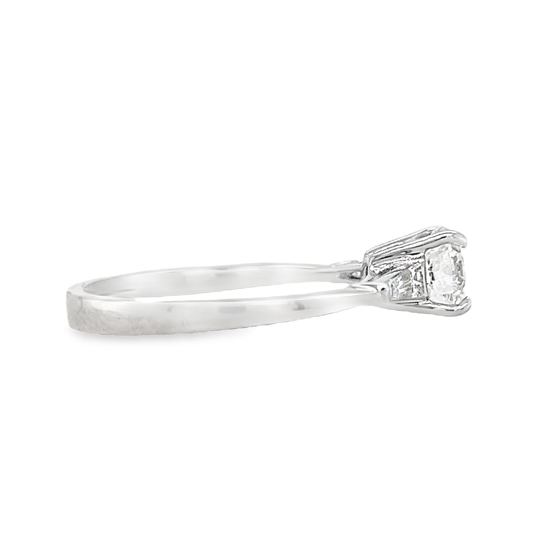 18K White Gold Lab Grown Round Diamond Ring (.74ct)