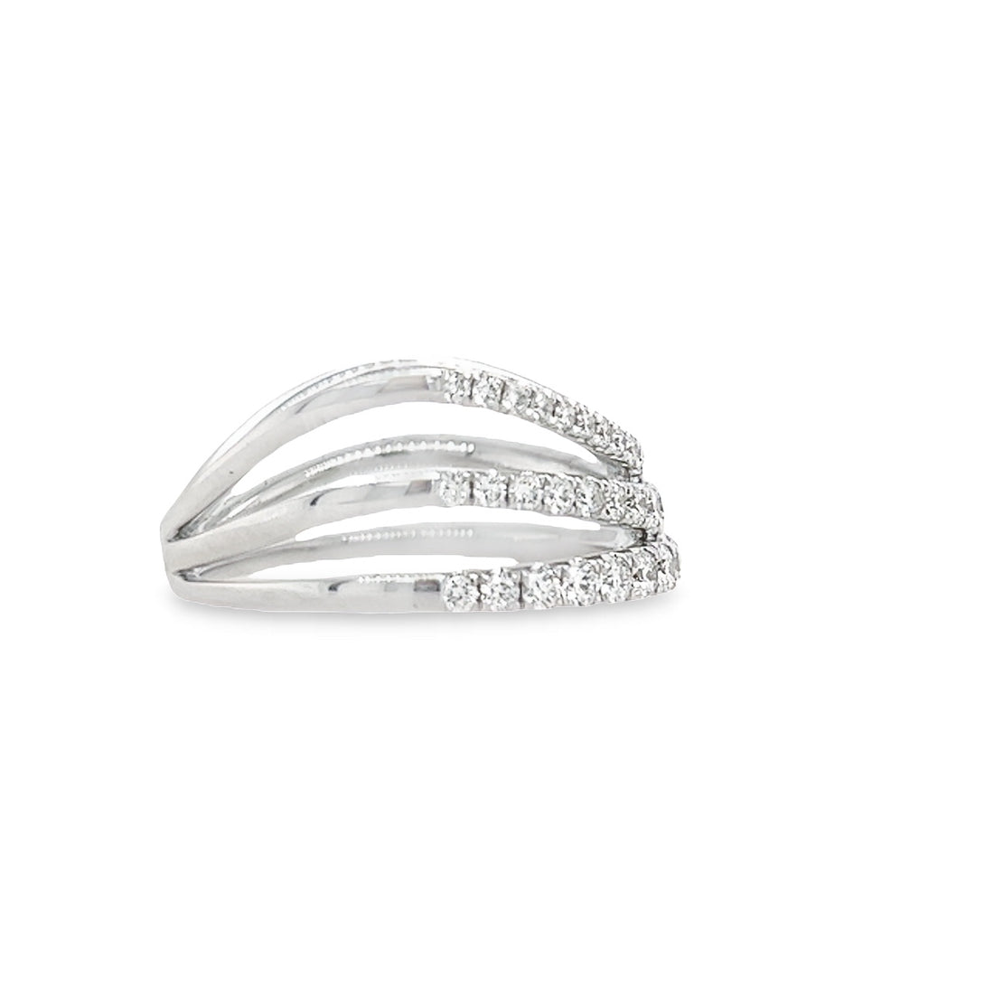 18kt White Gold Natural Diamond Free Form Ring (0.88ct)