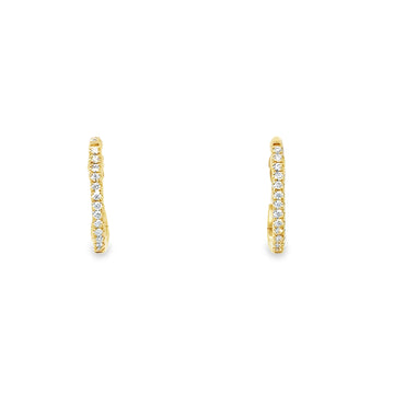 18kt Yellow Gold Natural Diamonds Huggie Earrings (0.06ct)