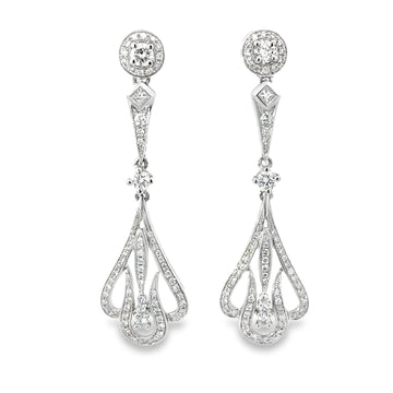 18kt White Gold Natural Diamonds Drop Earrings (1.22ct)