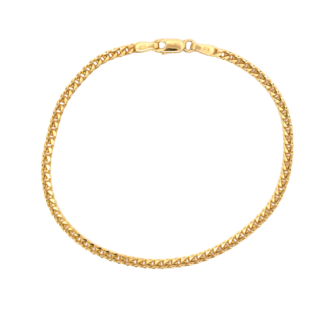 14K Yellow Gold 7" 2.4mm Curb Style Bracelet (3.79g)