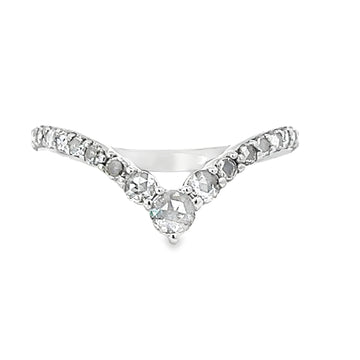 14kt White Gold Diamond Curved Ring (0.36ct)