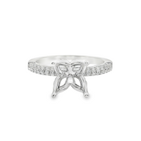18kt White Gold Natural Round Diamond Semi-Mount Ring (.51ct)