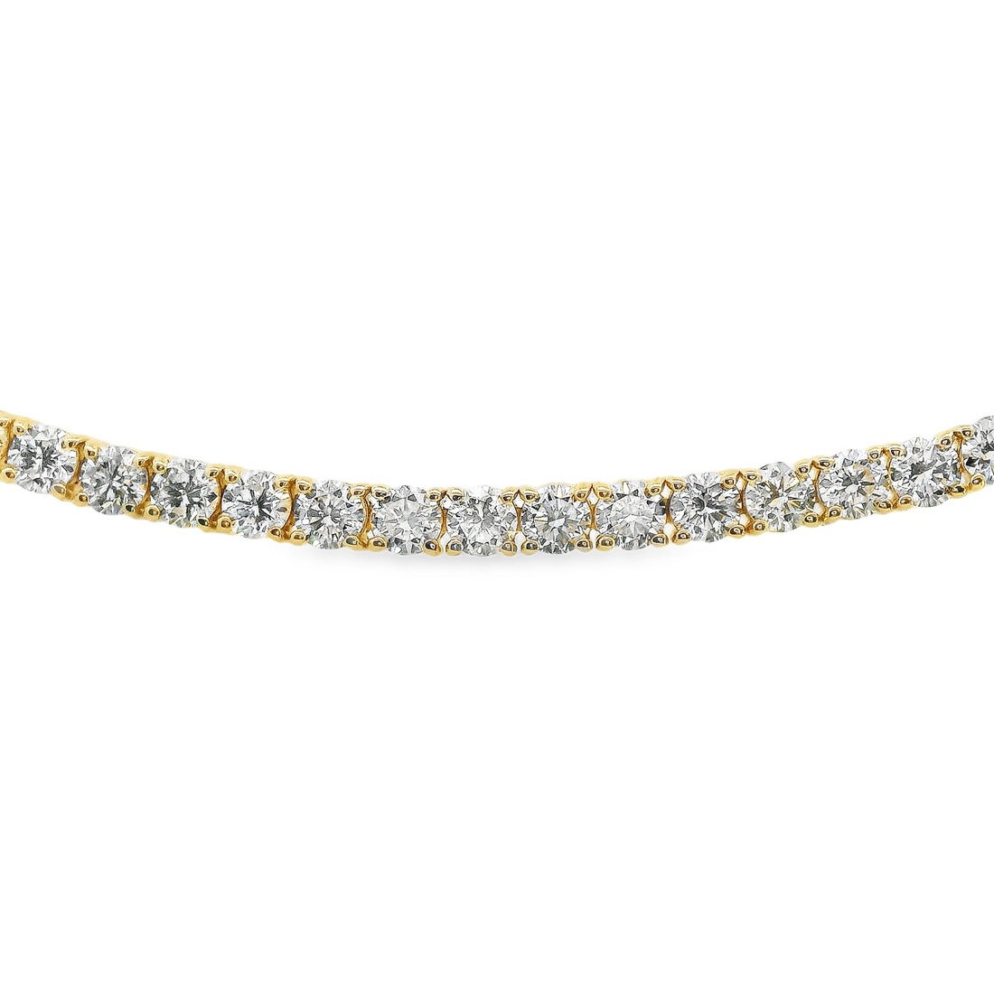 14kt Yellow Gold 7" Lab-Grown Round Diamond Tennis Bracelet (7.35ct)