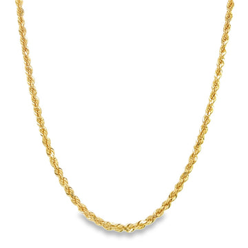 14K Yellow Gold 3mm 18" Diamond Cut Rope Chain (14.0g)