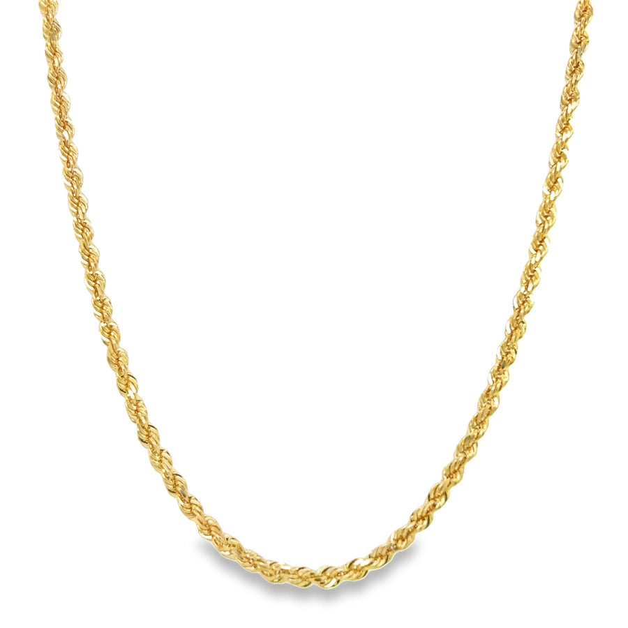 14K Yellow Gold 3mm 18" Diamond Cut Rope Chain (14.0g)