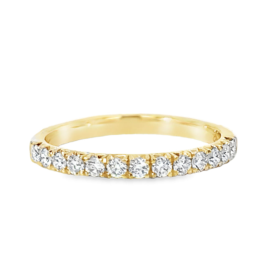 18kt Yellow Gold Diamond French Pave Wedding Ring (0.33ct)